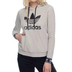 adidas Trefoil Jacquard Cuff grey hoodie